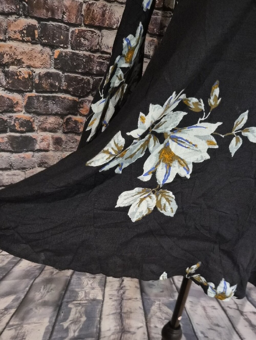 Free People Wanderer Mini Dress with Lace Trim Bell Sleeves And Cut Out Back - Picture 5 of 11